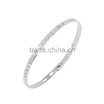 Memories Bangles with Customize Design Word 'SERENITY COURAGE WISDOM' with 4mm/7mm Width