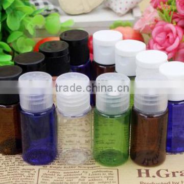 amber Empty Straight Sided Cylinder PET Bottle for latex sample bottle 10ml with Filp Top Cap
