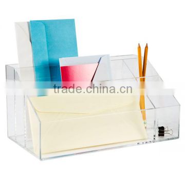 custom clear acrylic multifunction desk organizer