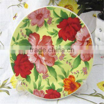 ceramic plate paintings of flowers,hotsale ceramic plate