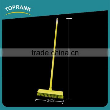 Toprank Heavy Duty Double Use Hard Bristle Brush And Broom Long Handle Plastic Floor Brush Broom