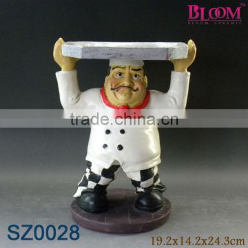 polyresin fat chef decortion serving dish