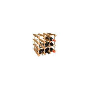 12 Bottle Shop Powder Coating Wooden Display Racks For Wine / Beer / Beverage