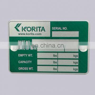 Fast Delivery OEM Cheap Machine Use And Screw Type Custom Printed Brushed Aluminum Nameplate With Holes