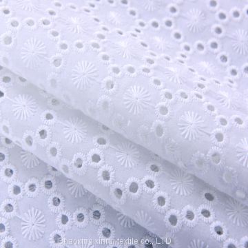 white 100% cotton swiss voile lace custom fabric embroidery