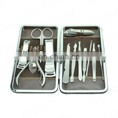 Portable Stainless steel Nail Art Manicure Set Care Tools with Mini Finger Cutter Clipper File Scissor Tweezers