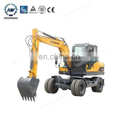 Hengwang 65KW Diesel Wheel Excavator HW-80L Hydraulic Wheel Excavator Price For Sale