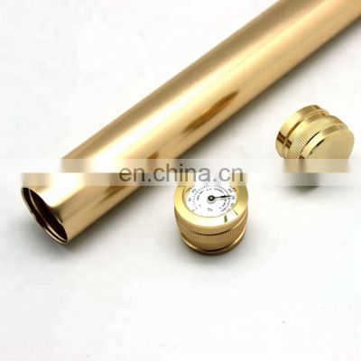portable gold aluminum single cigar tube