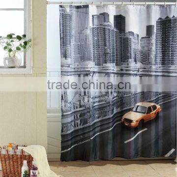 100% Polyester Printing Citic Series New York Traffic Car Shower Curtain London