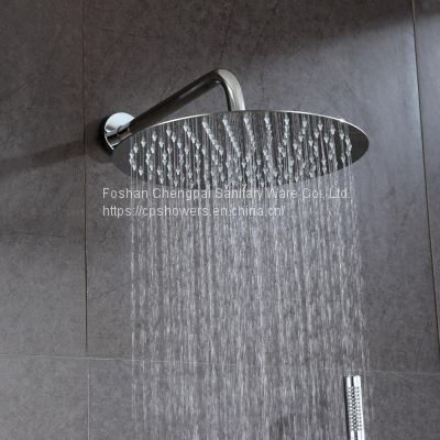 Super slim shower set with ultra thin showerhead shower arm mixer hanheld showerhead