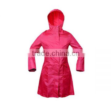 Comfortable Fashion Hooded Women's Pink Raincoats