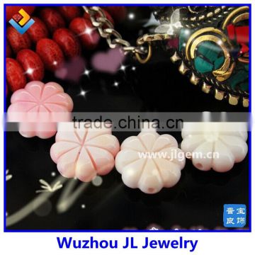 New arrival wholesale semi precious stone jewelry flower carved loose bead