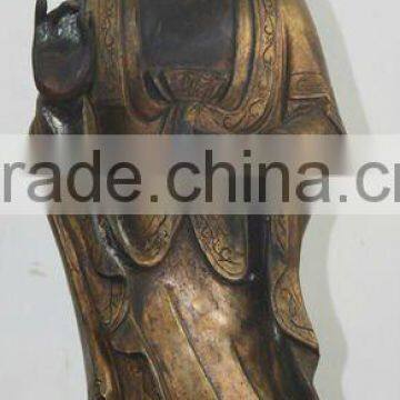 antique golden bronze Guanyin