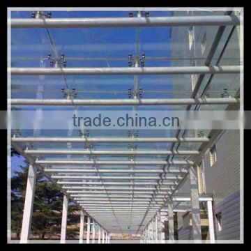 Steel Structure glass roofing for passageway