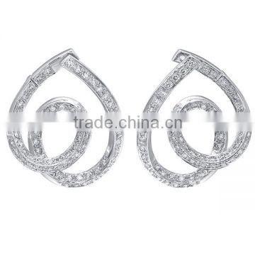 Wholesale Gemnel jewellery brass alloy fashion diamond earrings for women