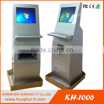 Touch screen Free standing kiosk for ticket print bank bill printing invoice printing