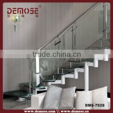 laminated glass staircase design indoor saving space