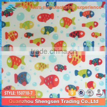 2015 wholesale new cute fish printed cartoon 90 polyester 10 spandex fabric