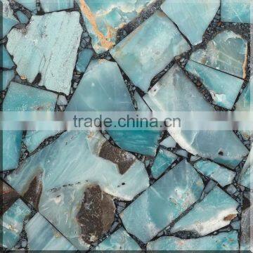 GS8013 Living Room Interior Blue Jade Stone Gemstone Tiles