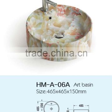 above mount vanity ceramic shape bathroom wash basin HM-A-23 wash basins,vessel sink ,basin sink