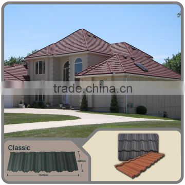 Classical Colorful Stone Coated Metal Roofing Tiles/Metal Corrugated Tile Roofing Sheets/Stone Chip Coated Metal Roof Tile Sheet