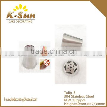 K-sun 304 stainless steel russian seamless pastry tips tulip piping nozzles