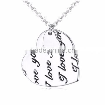 Wholesale fashion heart of love simple personality pendants necklace