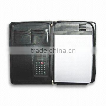 Synthetic Leather Portfolio with Two Zipper for Pocket