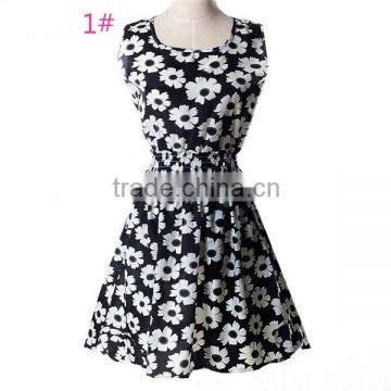 2015 Sleevless Lovely Printing Dress in size from S to 2XL