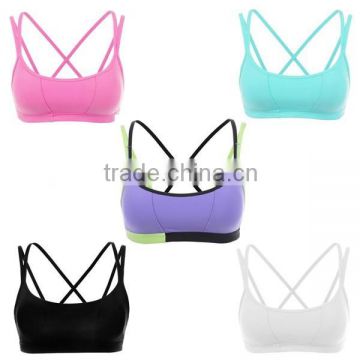 New Padded Brand Wirefree Cool-Look Criss Cross Back Bandeau Yoga Sports Bra