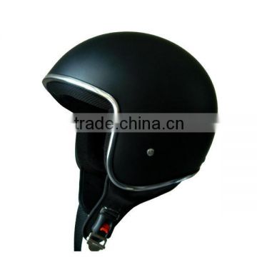 Chrome Color Rubber Line Fiberglass DOT Approved Open Face Helmet