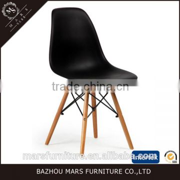 High Quality Armless Modern Design Wooden Leg Plastic Chair