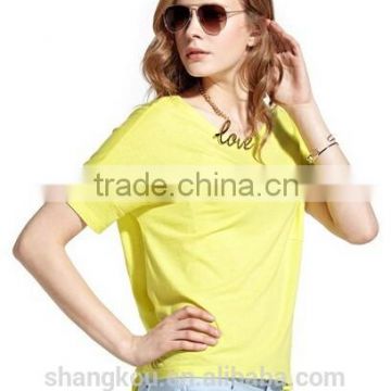 hot basic t-shirt 2015 hot sell sexy girls t-shirt women fashion t shirts side pleat t-shirt for girls korean