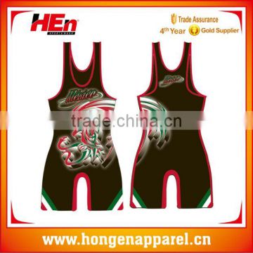 Hongen apparel USA Sublimation high cut youth wrestling singlet, wrestling gear, wrestling uniform
