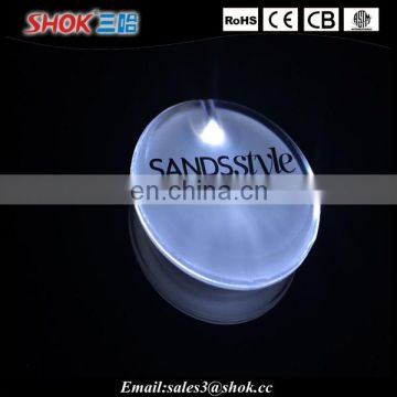 Custom Promotional Arcylic Flashing LED Pin With Logo