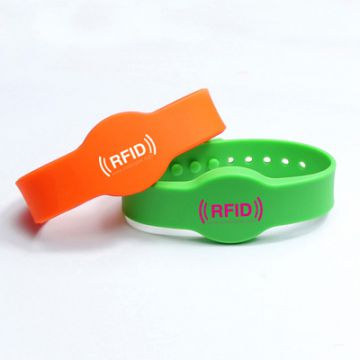 Toptag high quality RFID 13.56mhz NFC silicone wristband bracelet