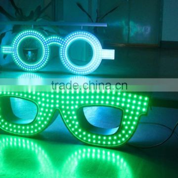 ali hot sell electronics waterproof high bright neon led optical glasses sign, optician led flashing light