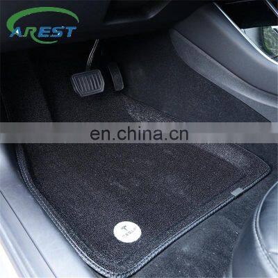 Fully surrounded special foot pad For Tesla Model 3 car waterproof non-slip floor mat Super soft silk modified accessories