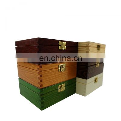 Luxury simple design custom printing wooden jewelry boxes with padlocks