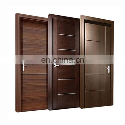 solid wood modern  interior room door latest design walnut flush hotel prehung wooden bedroom doors
