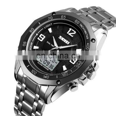 SKMEI 1504 steel strap japan dual movement private label watches custom logo men watches