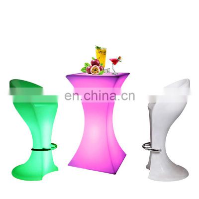 PE LED Chair Party Furniture Rechargeable LED Bar furniture Wedding Bar Tables