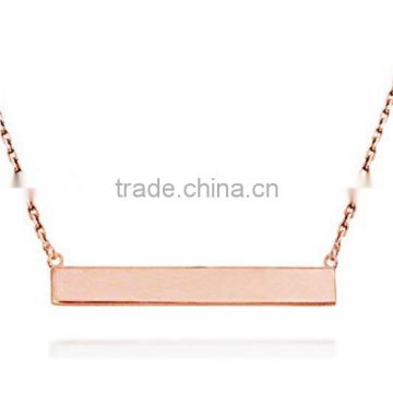 Stainless Steel Bar Necklace , Name Neckalce in Rose Gold Plated 18in
