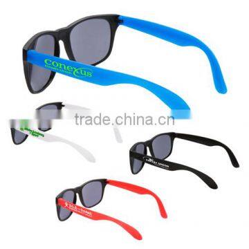 2015 cheap customized logo Neon sunglasses with FDA CE for promotion