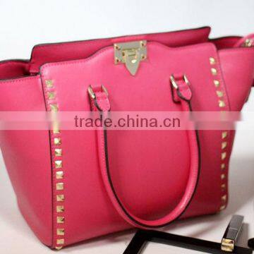 Hot new product for 2014 Fashion handbag and tote bag with rivet for lady