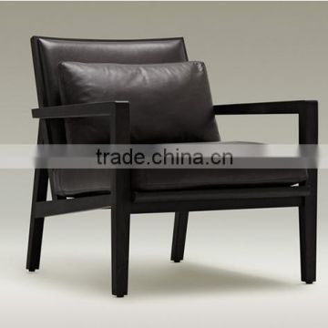 Classic high quality modern leather chair wooden chair with arm rest