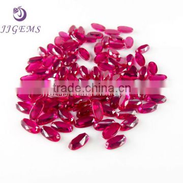 Wuzhou #5 corundum manufacturing oval price of synthetic ruby 16*8 mm