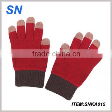 noble hot fashion SN factory Unisex touch panel gloves with high quality cashmere