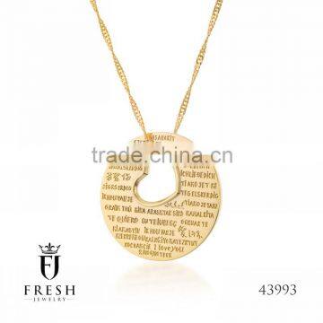 Fashion Gold Plated Necklace - 43993 , Wholesale Gold Plated Jewellery, Gold Plated Jewellery Manufacturer, CZ Cubic Zircon AAA