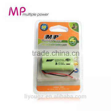 2016 Wholesale Price Car Battery MP AAA X2 2.4v 600mAh Rechargeable Batteries Hight Quality NI-MH Battery
